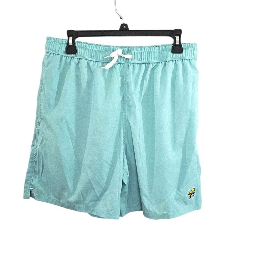 Buc-ees‎ 3 Pocket Swim Trunks With Liner Men's Large Aqua Elastic Waist